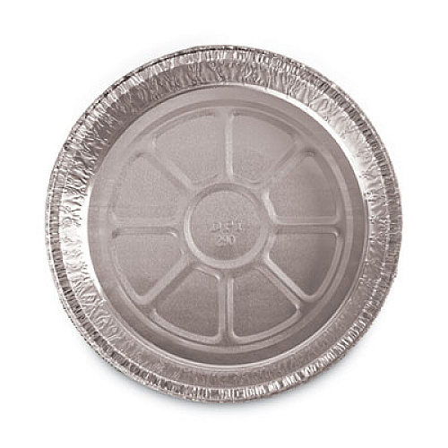 Boardwalk Round Aluminum To-Go Containers, 300 Gauge, 48 oz, 9" Diameter x 1.66" h, Silver, 500/Carton (ROUND9)
