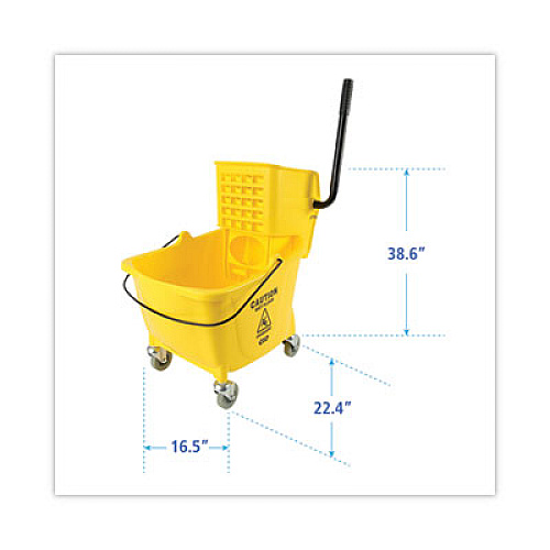 Boardwalk Pro-Pac Side-Squeeze Wringer/Bucket Combo, 8.75 gal, Yellow/Silver (2635COMBOYEL)