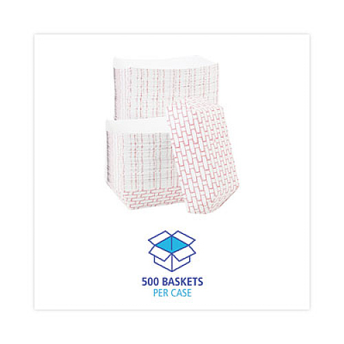 Boardwalk Paper Food Baskets, 5 lb Capacity, Red/White, 500/Carton (30LAG500)