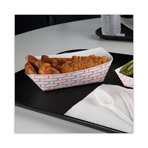 Boardwalk Paper Food Baskets, 5 lb Capacity, Red/White, 500/Carton (30LAG500)