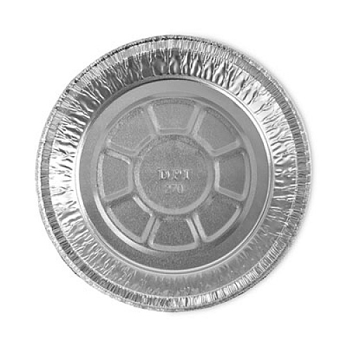 Boardwalk Round Aluminum To-Go Containers, 250 Gauge, 24 oz, 7" Diameter x 1.47" h, Silver, 500/Carton (ROUND7)