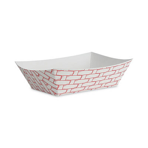 Boardwalk Paper Food Baskets, 3 lb Capacity, Red/White, 500/Carton (30LAG300)