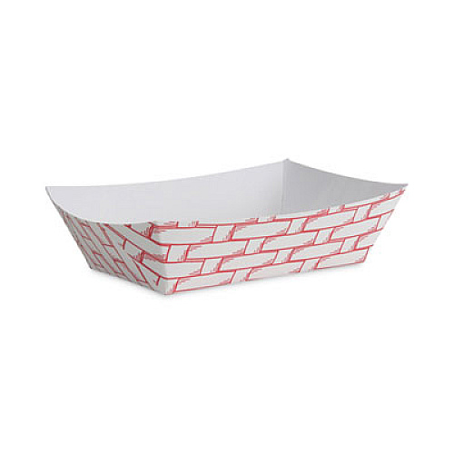 Boardwalk Paper Food Baskets, 2 lb Capacity, Red/White, 1,000/Carton (30LAG200)