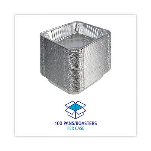 Boardwalk Aluminum Steam Table Pans, Half-Size Deep, 400 Gauge, 2.56" Deep, 10.38 x 12.75, 100/Carton (STEAMHFDP)