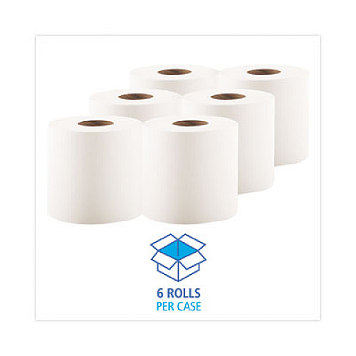 Boardwalk Center-Pull Hand Towels, 2-Ply, Perforated, 7.5 x 9, White, 600/Roll, 6 Rolls/Carton (6400)