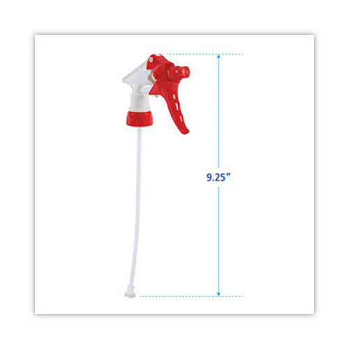 Boardwalk General Purpose Trigger Sprayer, 9.25" Tube, Fits 32 oz Bottles, Red/White, 24/Carton (09229)