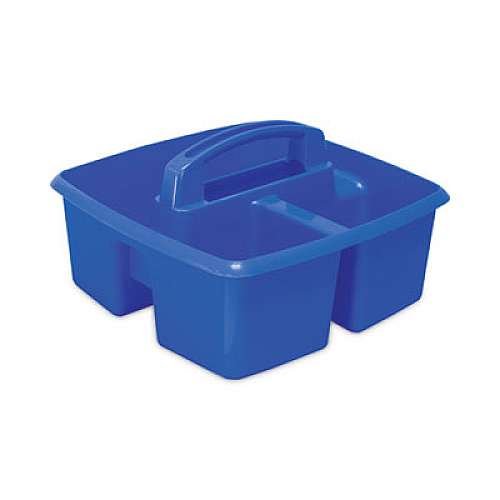 Storex Small Art Caddies, 3 Sections, 9.25" x 9.25" x 5.25", Assorted Colors, 5/Pack (00941U06C)