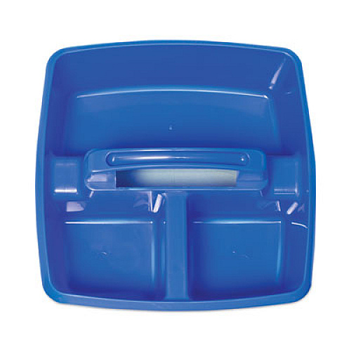 Storex Small Art Caddies, 3 Sections, 9.25" x 9.25" x 5.25", Assorted Colors, 5/Pack (00941U06C)