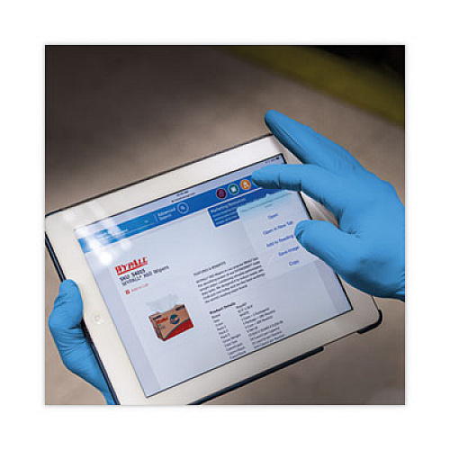 KleenGuard G10 2PRO Nitrile Gloves, Powder-Free, Medium, 6 mil Thick, 9.5" Long, Blue, 100/Box (54422)