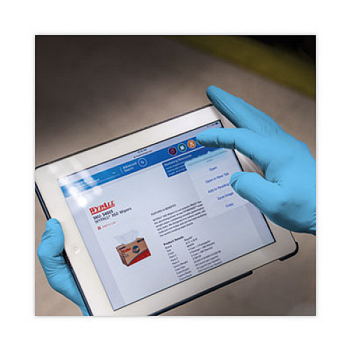 KleenGuard G10 Comfort Plus Blue Nitrile Gloves, Powder-Free, Medium, 4 mil Thick, 9.5" Long, Light Blue, 100/Box (54187)