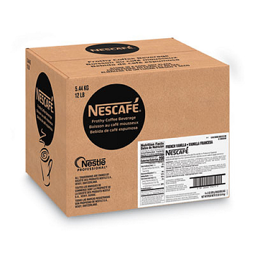Nescaf Frothy Coffee Beverage, French Vanilla, 2 lb Bag, 6/Carton (99019CT)