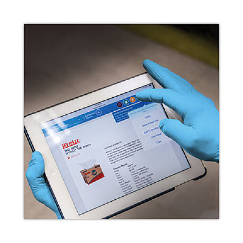 KleenGuard G10 Comfort Plus Blue Nitrile Gloves, Powder-Free, X-Small, 4 mil Thick, 9.5" Long, Light Blue, 100/Box, 10 Boxes/Carton (54185)