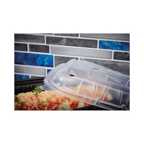 Pactiv Evergreen EarthChoice Entree2Go Takeout Container Vented Lid, 8.7 x 5.8 x 1, Clear, Plastic, 300/Carton (YCNV9X6PPDL)