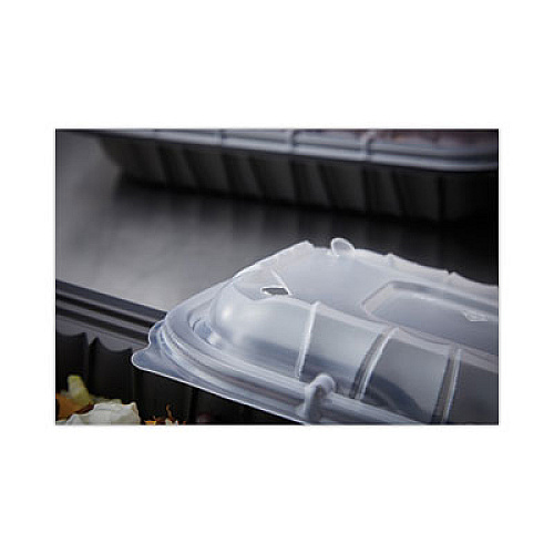 Pactiv Evergreen EarthChoice Entree2Go Takeout Container Vented Lid, 11.8 x 8.8 x 1, Clear, Plastic, 200/Carton (YCNV12X9PPDL)