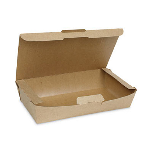 Pactiv Evergreen EarthChoice Tamper Evident OneBox Paper Box, 9.7 x 5.6 x 2, Brown, 100/Carton (NOB02KECTE)