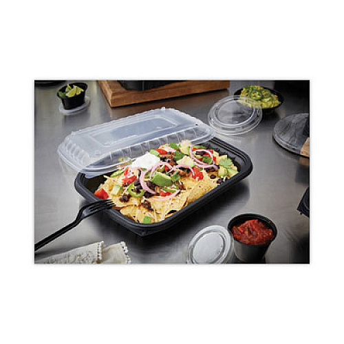 Pactiv Evergreen EarthChoice Entree2Go Takeout Container, 48 oz, 11.8 x 8.8 x 1.61, Black, Plastic, 200/Carton (YCNB12X94800)