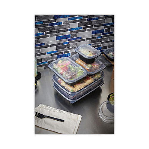 Pactiv Evergreen EarthChoice Entree2Go Takeout Container, 12 oz, 5.7 x 4.3 x 2.6, Black, Plastic, 600/Carton (YCNB6X412000)