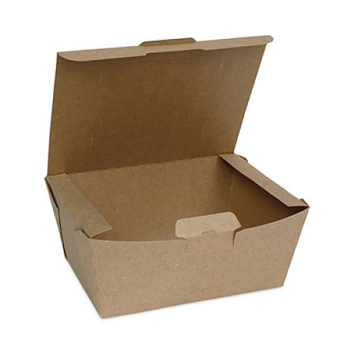 Pactiv Evergreen EarthChoice Tamper Evident OneBox Paper Box, 7.6 x 5.7 x 3.3, Brown, 160/Carton (NOB03KECTE)