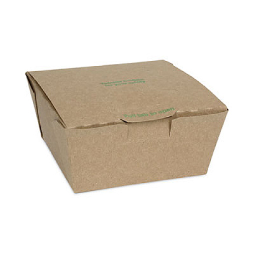 Pactiv Evergreen EarthChoice Tamper Evident OneBox Paper Box, 5.4 x 5.4 x 2.5, Brown, 312/Carton (NOB01KECTE)