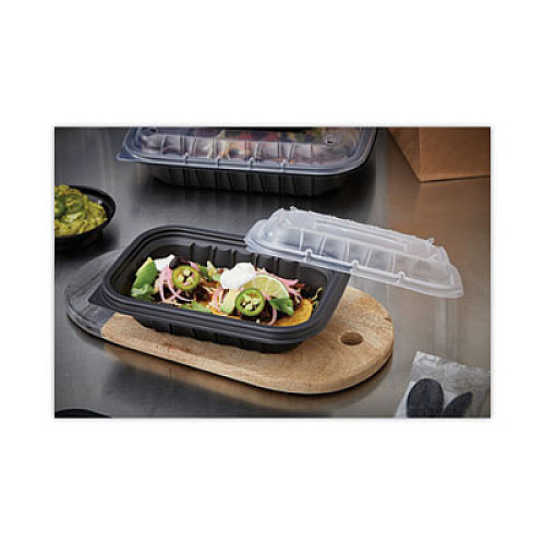 Pactiv Evergreen EarthChoice Entree2Go Takeout Container, 24 oz, 8.7 x 5.8 x 2, Black, Plastic, 300/Carton (YCNB9X624000)