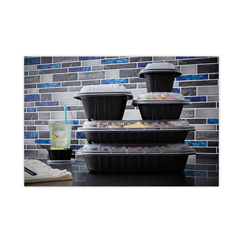 Pactiv Evergreen EarthChoice Entree2Go Takeout Container, 48 oz, 11.8 x 8.8 x 1.61, Black, Plastic, 200/Carton (YCNB12X94800)