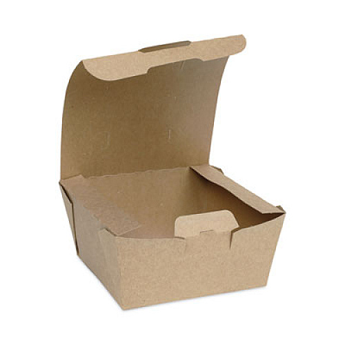 Pactiv Evergreen EarthChoice Tamper Evident OneBox Paper Box, 5.4 x 5.4 x 2.5, Brown, 312/Carton (NOB01KECTE)