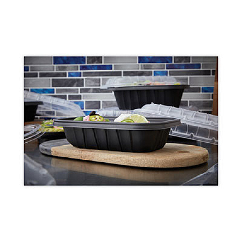 Pactiv Evergreen EarthChoice Entree2Go Takeout Container, 24 oz, 8.7 x 5.8 x 2, Black, Plastic, 300/Carton (YCNB9X624000)