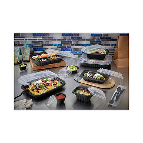 Pactiv Evergreen EarthChoice Entree2Go Takeout Container Vented Lid, 5.7 x 4.3 x 2.6, Clear, Plastic, 600/Carton (YCNV6X4PPDL)