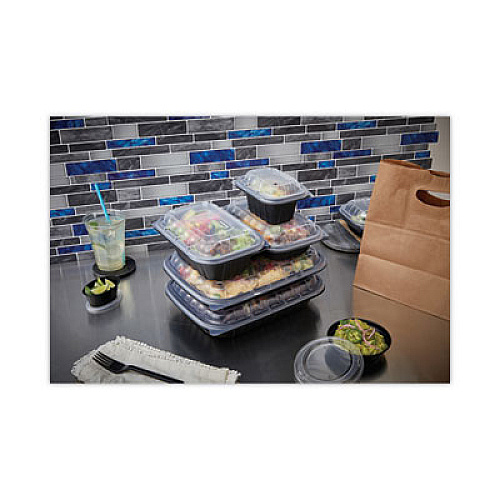 Pactiv Evergreen EarthChoice Entree2Go Takeout Container, 32 oz, 8.7 x 5.8 x 2.7, Black, Plastic, 300/Carton (YCNB9X632000)