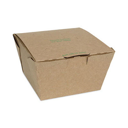 Pactiv Evergreen EarthChoice Tamper Evident OneBox Paper Box, 5.6 x 5.7 x 3.3, Brown, 200/Carton (NOB08KECTE)