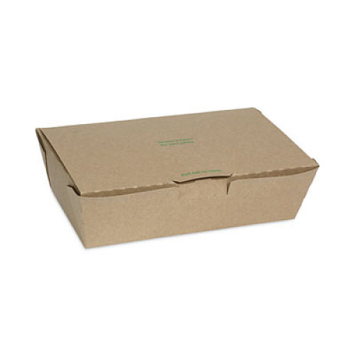 Pactiv Evergreen EarthChoice Tamper Evident OneBox Paper Box, 9.9 x 5.9 x 2.8, Brown, 162/Carton (NOB04SKECTE)