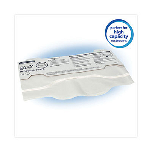 Scott Personal Seats Sanitary Toilet Seat Covers, 15 x 18, White, 125/Pack, 24 Packs/Carton (07410CT)
