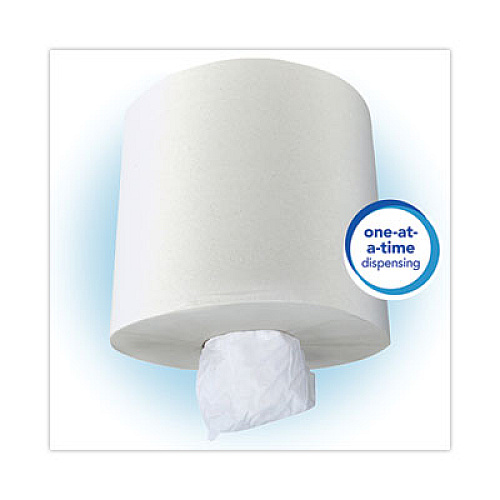 Scott Essential Roll Center-Pull Towels, 1-Ply, 8 x 12, White, 700/Roll, 6 Rolls/Carton (01032)