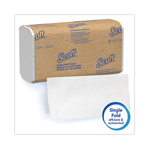 Scott Essential Single-Fold Towels, Absorbency Pockets, 9.3 x 10.5, 250/Pack, 16 Packs/Carton (01700)