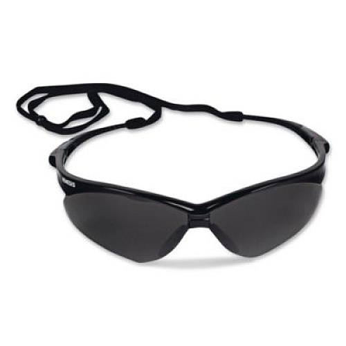 KleenGuard Nemesis Safety Glasses, Black Half Frame, Smoke Dual Lens (22475)