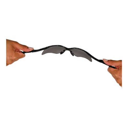 KleenGuard Nemesis Safety Glasses, Black Half Frame, Smoke Dual Lens (22475)