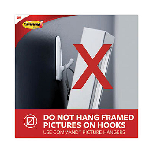 Command Broom Gripper, 3.12w x 1.85d x 3.34h, White/Gray, 3 Grippers/6 Strips (170073NA)