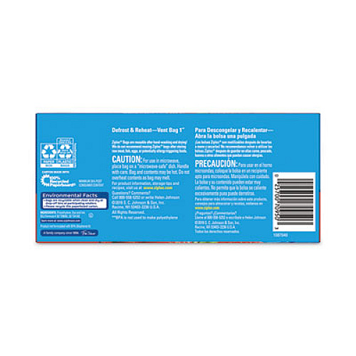 Ziploc Seal Top Bags, Quart, 7.44" x 7", Clear, 80/Box (314471)