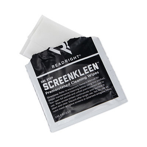 Read Right OneStep CRT ScreenKleen Cleaning Pads, Cloth, 5 x 5, Unscented, White, 100/Box (RR1309)