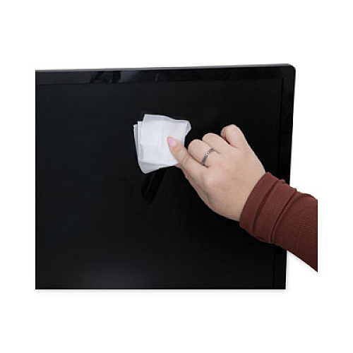 Read Right OneStep CRT ScreenKleen Cleaning Pads, Cloth, 5 x 5, Unscented, White, 100/Box (RR1309)