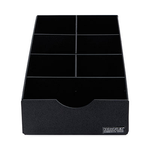 Vertiflex Commercial Grade Condiment Caddy, 7 Compartments, 8.75 x 16 x 5.25, Black (VFCC169)