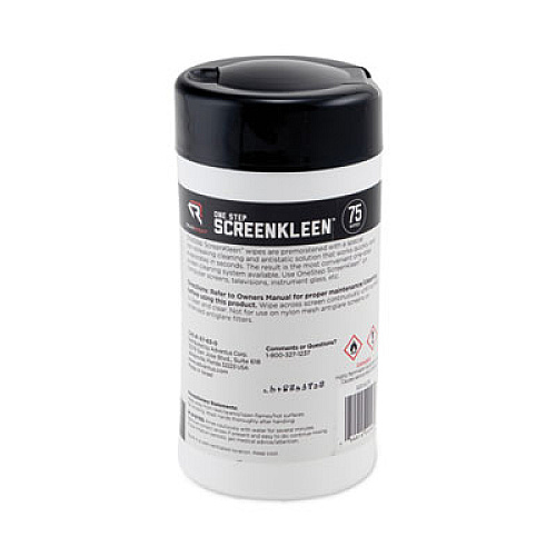 Read Right OneStep CRT ScreenKleen Cleaner Wet Wipes, Cloth, 5.25 x 5.75, Unscented, 75/Tub (RR1409)