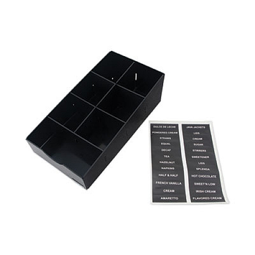 Vertiflex Commercial Grade Condiment Caddy, 7 Compartments, 8.75 x 16 x 5.25, Black (VFCC169)