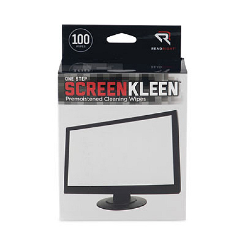 Read Right OneStep CRT ScreenKleen Cleaning Pads, Cloth, 5 x 5, Unscented, White, 100/Box (RR1309)