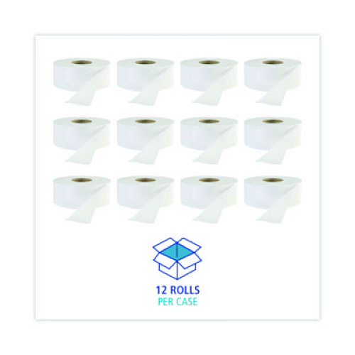 Boardwalk JRT Jr. Bath Tissue, Jumbo, Septic Safe, 1-Ply, 3.3" x 2,000 ft, White, 12 Rolls/Carton (6101)
