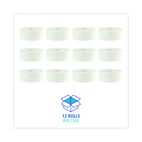 Boardwalk JRT Jumbo Roll Bathroom Tissue, Septic Safe, 2-Ply, 3.3" x 1,000 ft, White, 12 Rolls/Carton (6100B)