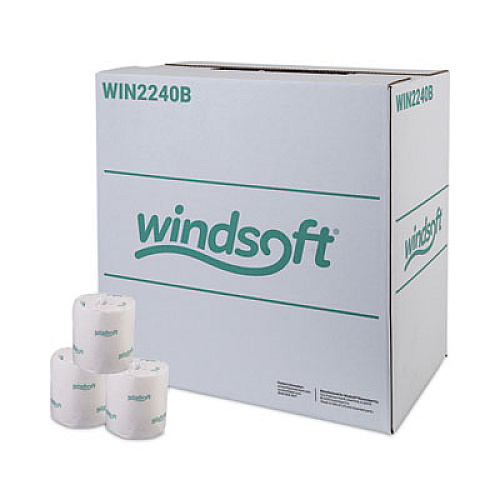 Windsoft Bath Tissue, Individually Wrapped Rolls, Septic Safe, 2-Ply, White, 500 Sheets/Roll, 96 Rolls/Carton (2240B)