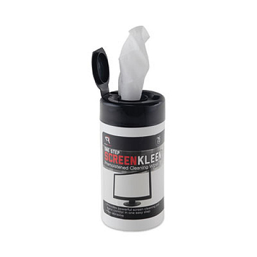 Read Right OneStep CRT ScreenKleen Cleaner Wet Wipes, Cloth, 5.25 x 5.75, Unscented, 75/Tub (RR1409)