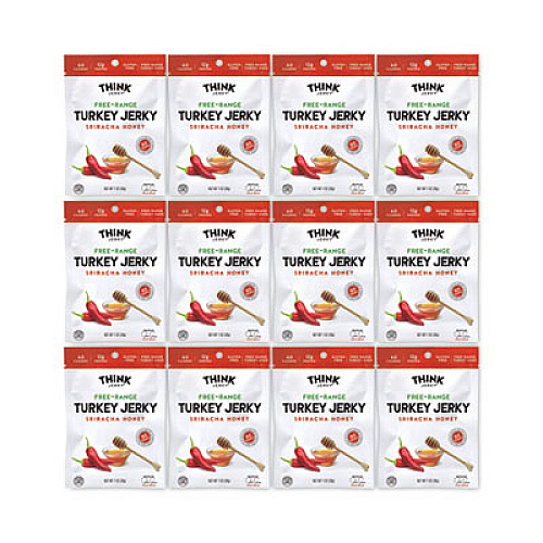 Think Jerky Sriracha Honey Turkey Jerky, 1 oz Pouch, 12/Pack (22000983)