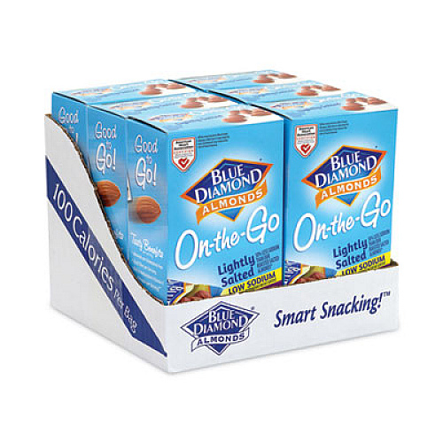 Blue Diamond Low Sodium Lightly Salted Almonds, 1.5 oz Bag, 42 Bags/Carton (22000795)
